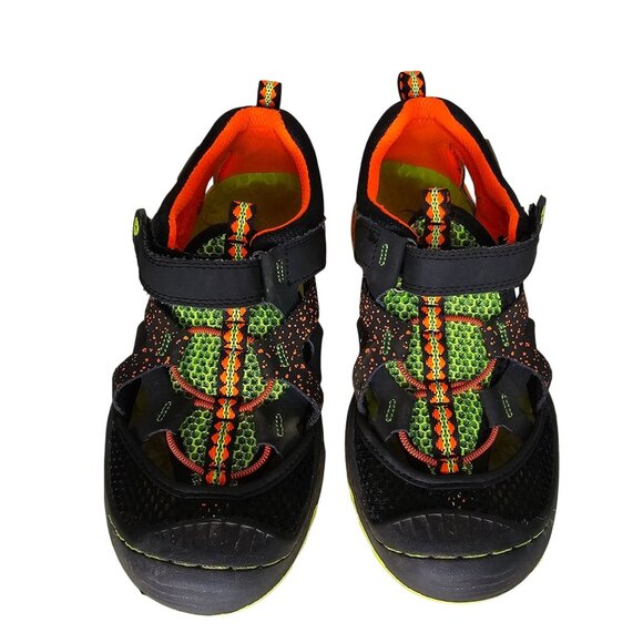 Jambu Boys Black & Neon Orange Athletic Sandals 5M - Durable Rubber Sole & Brea - Picture 7 of 8